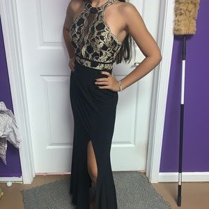 Davids bridal black prom dress